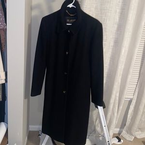 St. John Collection Long Black Button-down Coat AN73209 Authentic